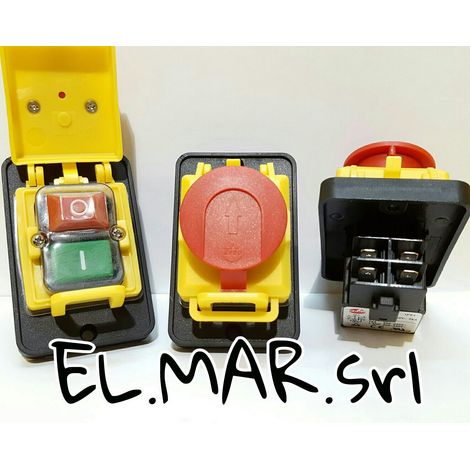 Interruttore KEDU KJD12 Bipolare + Fungo EMERGENZA 10 A 230 V comando sicurezza