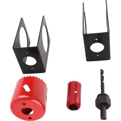 Kit d'installation de serrure d'entrée de porte 1-3/8 pouces-1-3/4 pouces avec gabarit de guidage, outil de scie cloche pour portes en bois (1/5)