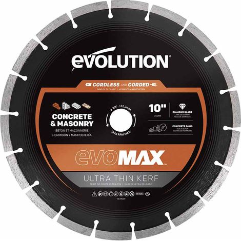 Disque diamant EVOMAX 260 mm à trait de coupe ultra-fin