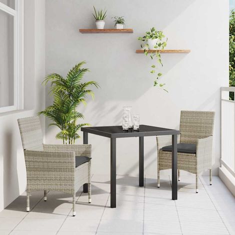 Ensemble de salle à manger pour jardin 3 pcs-Salon de jardin Gris clair 754675 (1/5)