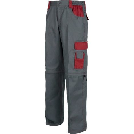 Pantalón industrial desmontable con refuerzo WORKTEAM Future WF1850 60 Gris+Granate