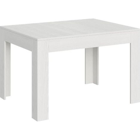 Table rectangulaire extensible 4 à 6 personnes 120 à 180 cm blanc spatulé Tipi (1/5)