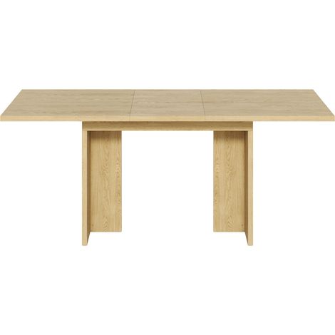 Mesa de comedor extensible 140/180 x 80 cm efecto roble MDF para 6-8 personas (1/5)