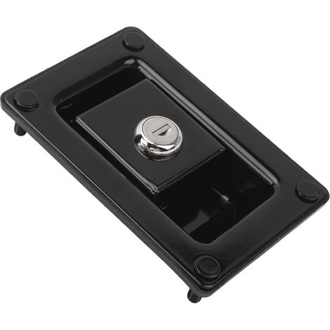 Poignée de porte à levier plat RV 120x80mm acier laminé à froid, serrure d'entrée avec loquet et bouton pour camping-car, camion, caravane et van. (1/5)