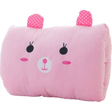Chauffe-mains multifonctionnel en peluche chaude, coussin en peluche pour la chambre, lapin rose (1/2)