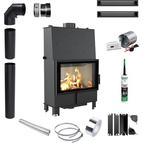 Kamineinsatz mit Wassermantel KRATKI LUCY 16kW fi 200 Installationsset (1/5)