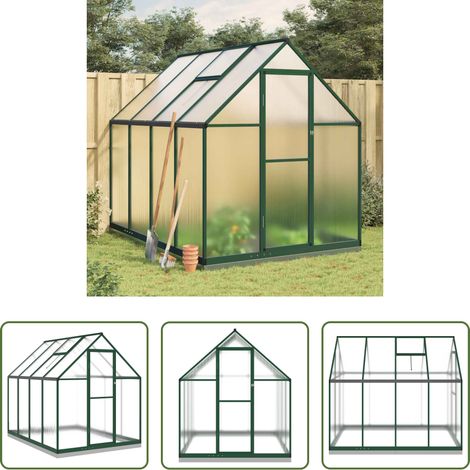 Protection des plantes - Serre avec cadre de base vert 224x169x202 cm aluminium (1/5)