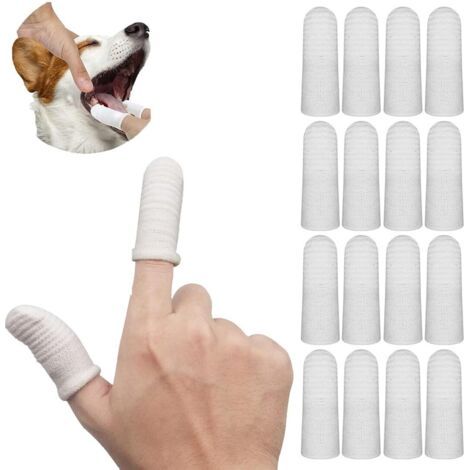 16 Pièces Brosse À Dents De Chien Doigtier,Brosses D'hygiène Dentaires de Brosse à Dents de Doigt D'animal Familier en tissu,Brosse à Dents à Doigt Animaux Dent ProtèGe Dents a Doigtier (1/5)