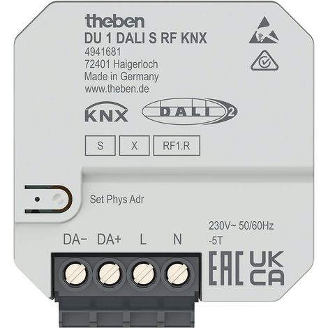 Theben 4941681 DU 1 DALI S RF KNX I DALI Funk-Aktor I KNX Schnittstelle I Lichtsteuerung I DALI-2 I KNX RF I Data Secure (1/4)