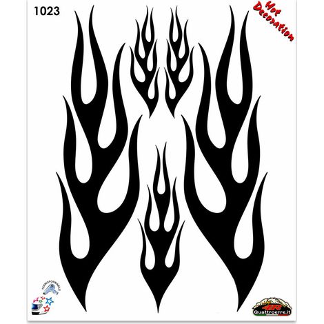 Adesivi Stickers Fiamme Nere 35 x 50 cm (1/2)