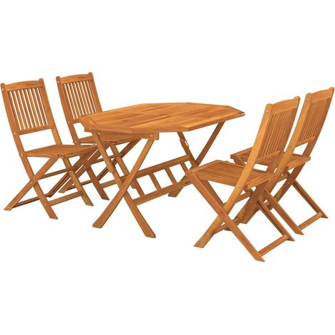 Maison Exclusive - 5-tlg. Garten-Essgruppe Massivholz Akazie (1/5)
