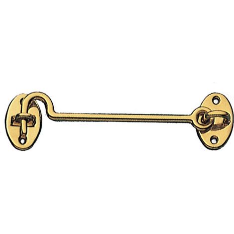 gancio fermafinestre in ottone lucido mm 60 per bloccare porte finestre (1/2)
