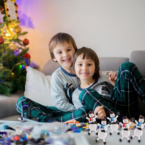 Lot de 6 bonhommes de neige grimpants à grimper aux murs, avec pieds collants, pour cadeaux de Noël, pochettes surprises et bas de Noël. (1/5)