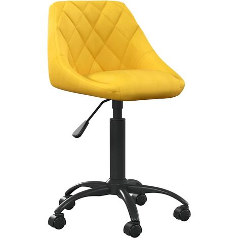 Silla de oficina de terciopelo amarilla mostaza vidaXL (1/5)