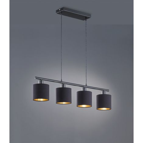 Lámpara colgante Reality Tommy 150×75 cm. Salón y dormitorio. Estilo moderno. Metal. Color negro (1/2)