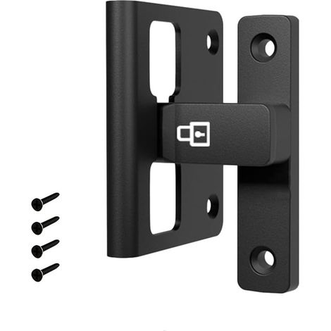 Cerradura de posicionamiento tipo tarjeta, cerradura de puerta de aleación de zinc negro para dormitorio, baño, oficina (1/5)