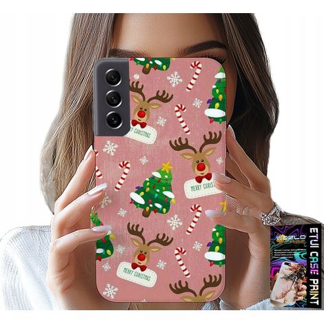 Custodia per Samsung Galaxy S21 - Motivo renne natalizie, albero di Natale e canna da zucchero (1/5)