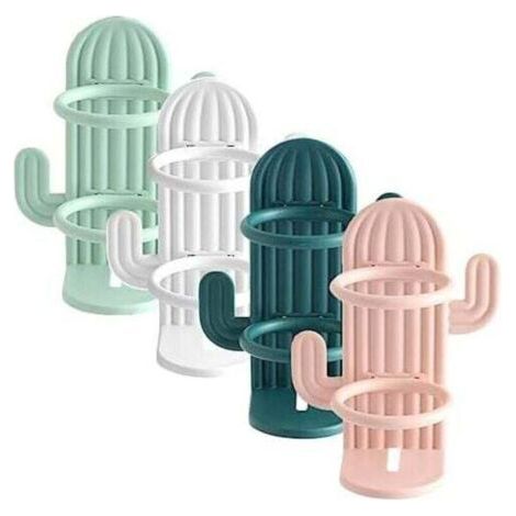 3.9x9.8cm 4 Pièces Support Mural Porte-Brosse À Dents Mignon Cactus Brosse À Dents Stand Dessin Animé Rasoir Drainant Organisateur Rack Électronique Porte-Brosse À Dents pour Mur Salle De (1/4)