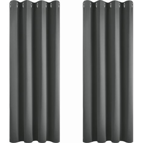 2 Pièces Rideau, Occultant 95-99%, Thermique 230g/m², Polyester, Pour Chambre Et Salon