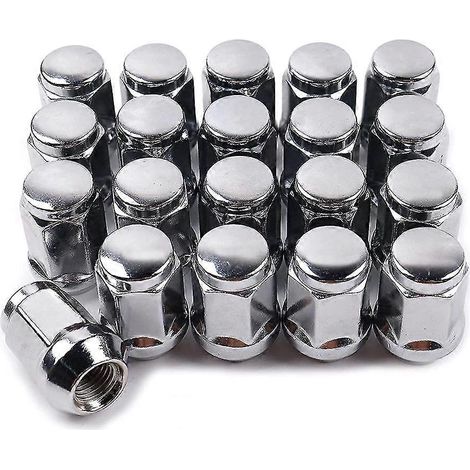 20 Stück 14x1,5 Radmuttern – 19 mm Radmutter, 35 mm hoch, 19 mm Sechskant-Chromradmuttern, für Chevrolet 1999–2021-FM-