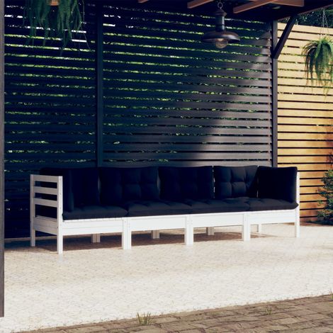 vidaXL 4 Piece Garden Lounge Set with Cushions Solid Pinewood (1/5)