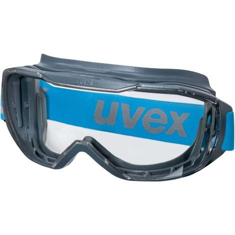 Uvex 9320265 Megasonic Occhiali a mascherina OTG Policarbonato Antiappannante Antigraffio UV400 colore Blu Trasparente (1/5)