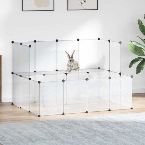 Petite cage pour animaux, transparente, 143x107x93 cm, en PP et acier.