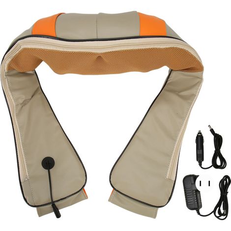 Coussin de massage électrique en U pour cou, épaules et corps entier, avec chaleur et pétrissage profond, 100-240V, prise US. (1/5)