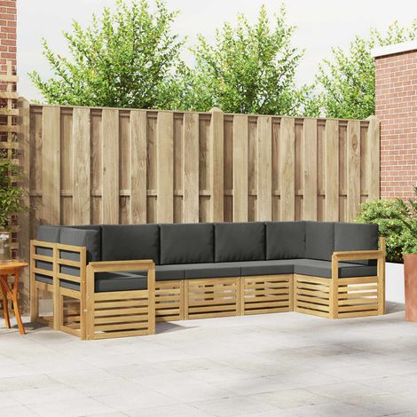 vidaXL Outdoor-Sofagarnitur 6 pcs Weiß und Anthrazit (1/5)