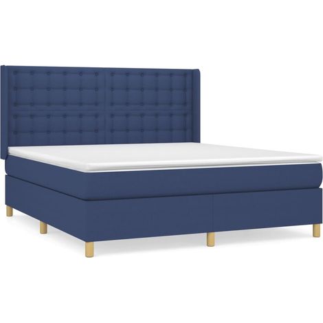 Maison Exclusive - Cama box spring con colchón tela azul 180x200 (1/5)