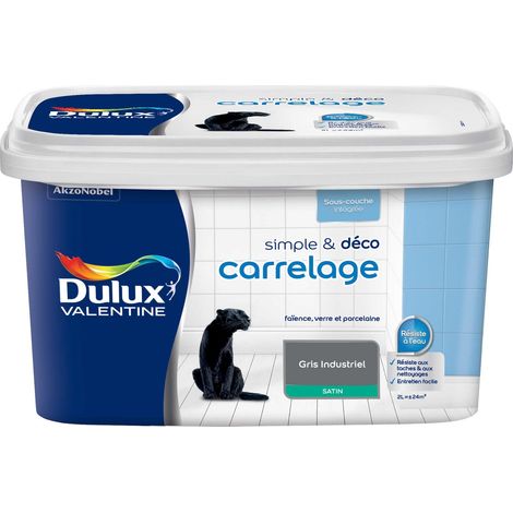Peinture De Rénovation Simple & Deco Carrelage Satin Gris Industriel 2 L - Dulux Valentine
