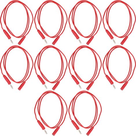 Fils De Raccordement - 0.75 mm² - Fiche Banane 4 mm Mâle-Femelle - Pour Tests Électroniques - Lot De 10 Pièces (1/5)