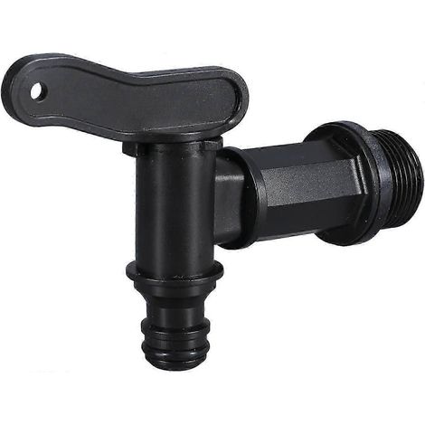 Robinet pour réservoir en plastique de 1000 L, compatible avec collecteur d'eau de pluie 3/4", adaptateur pour conteneur de stockage d'eau IBC avec joint d'étanchéité à écrou de blocage (1 pièce) PDWH (1/4)