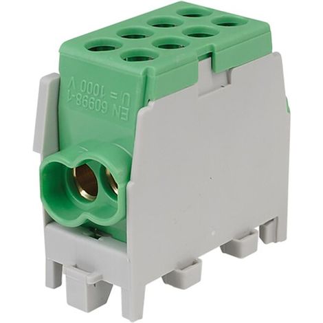 Hauptleitungs-Abzweigklemme - grün, 1-polig 2x Eingang 25 mm² / 2x Ausgang 25 mm²