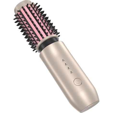 Brosse Thermique sans Fil, Brosse Chauffante Céramique avec 4 Températures Réglables, Portable Rechargeable Fer à Boucler, Brosse Ronde Chauffante pour Coiffante de Voyage (1/5)