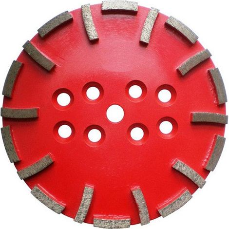 Diamwood Plateau de surfaçage diamanté 20 segments - D. 250 x Ht. 10 mm - Fixation universelle - Utilisation sur béton dur et chape - Dureté moyenne - Pour professionnels du BTP (1/2)