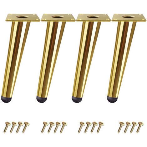 4x Holzmöbelbeine, 5 cm, für Tisch, Bett, Kleiderschrank, inklusive Montageplatten und Schrauben