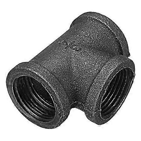 Raccord en T égal 3/4'' pour tuyaux, en fonte malléable noire, femelle, DN202 (2 pièces) (1/4)