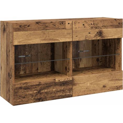 Maison Exclusive - Meuble TV mural avec LED Bois Ancien 98,5 x 30 x 60,5 cm