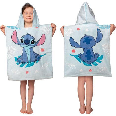 LILO & STITCH Kinderhandtuch mit Kapuzenponcho zum Einwickeln nach dem Baden, Pool oder Strand (1/5)