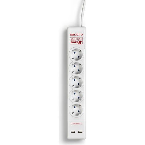 salicru SPS SAFE 5+ multiprise blanche 5 prises USB (1/2)