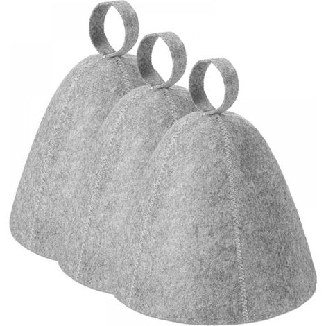 Bonnet Sauna - Feutre Absorbant - Pour Séance Sauna Intérieure ou Extérieure - 3 Pièces - Dimensions 30 x 23 cm