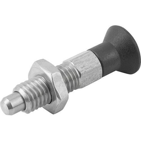 KIPP Arretierbolzen ECO M12x1,5 Ø8 Form B Kontermutter Edelstahl (1/3)