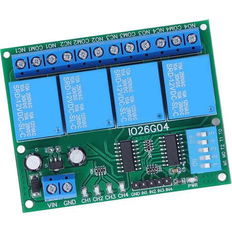 4-Kanal-Relaismodul, Steuerplatine, Schaltersteuerung, 12-V-DC-Zubehör für Elektronik (1/5)