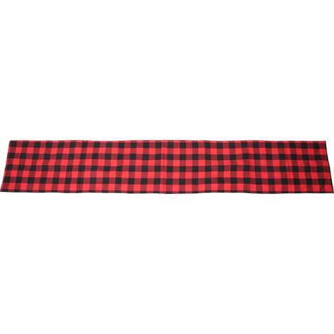 Nappe de table à motif écossais rouge et noir 210x35cm, décoration de Noël pour maison et table.