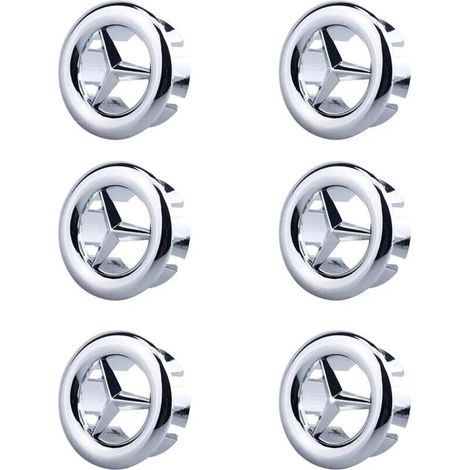 6 Pieces Sink Overflow Ring, Kitchen Overflow Round Cover, Overflow Sink Hole Cover, for Wash Basin, Bathroom, Kitchen (Silver)