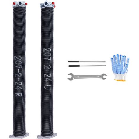 Mophorn Molle di torsione per porte da garage - Coppia, dimensioni 0,207 x 2 x 24 pollici, 16000 cicli nominali. Rivestimento elettroforetico nero per la sostituzione