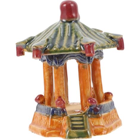 Ornement Céramique Pavillon Chinois Décoration Bonsaï Aquariums Statue Miniature Aménagement Paysager Accessoire Photo (1/5)