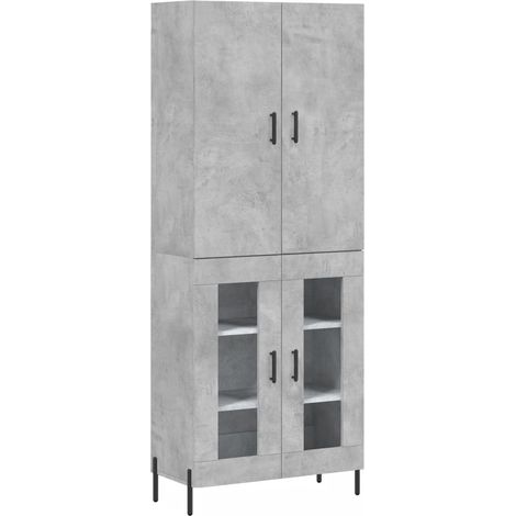 Credenza cassettiera mobile contenitore organizer cucina soggiorno salotto alto 695 x 34 x 180 cm legno ingegnerizzato grigio 020034512