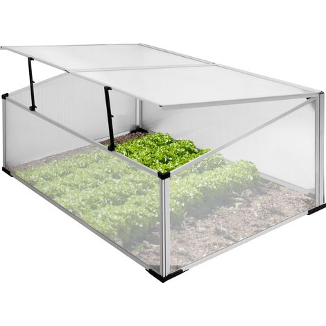 Ecd Germany – Mini serre de jardin sans fond 100x60x40 cm – Polycarbonate transparent – Châssis en aluminium résistant aux intempéries et UV – 2 trappes pour ventilation (1/5)